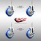 Service Caster 5 Inch 316SS Blue Polyurethane Swivel 10mm Threaded Stem Caster Set Brake SS316TS20S514-PPUB-BLUE-TLB-M1015-4 - alternate 1
